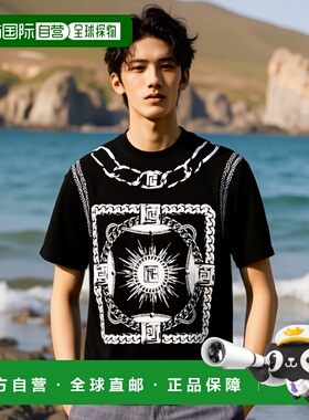 香港直邮BALMAIN 男士T恤 FH1EG000GF08EAB AW2025 黑色 短袖T恤