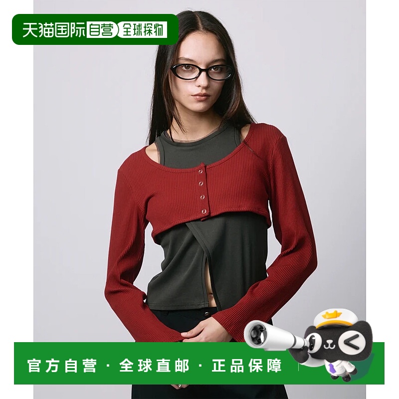 1h可退 日本直邮led.tokyo 女装 2件套 tops 蝙蝠袖短款开衫+不对