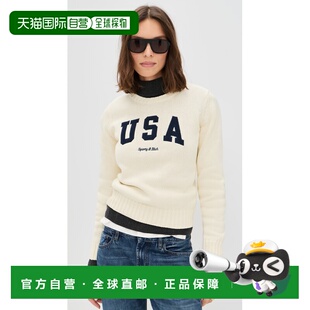 1h可退 香港直邮SPORTY & RICH 女士 USA 针织毛衣 brown棕色 舒