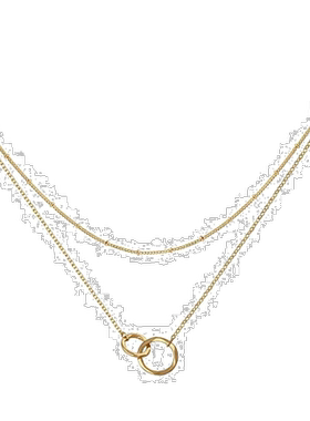 自营liv oliver18k 金双环层叠项链 - 金 美国奥莱直发