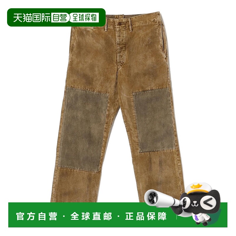 1h可退 日本直邮Double RL 男装 经典版型灯芯绒工装裤 修复补丁