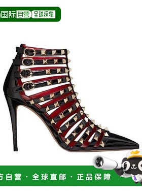 【99新未使用】香港直邮Valentino 黑色镂空细节高跟鞋 XW2S0CQ0H