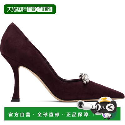 1h可退 香港直邮潮奢 Jimmy Choo 周仰杰 女士 酒红色 Belinda 90
