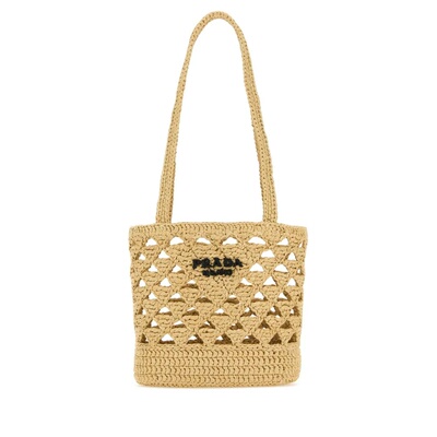 PRADA 女士手提包 1BG4942M2TF0018 CO 米白色 Straw handbag