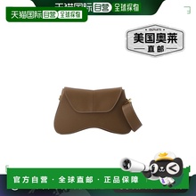 自营elleme灰色皮革太空包配白色缝线 - 棕色 【美国奥莱】直发