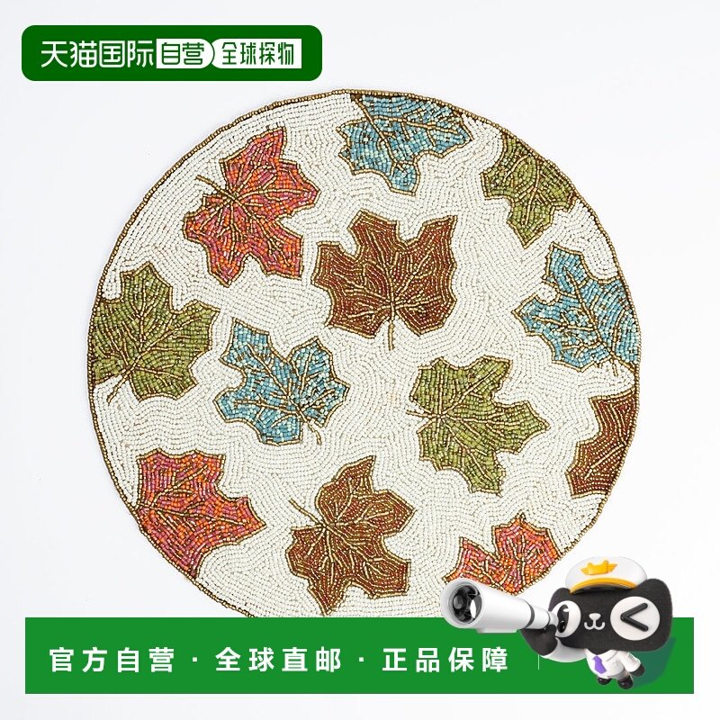 自营tiramisuAutumn Leaf Beaded Placemat - multi 美国奥莱直发