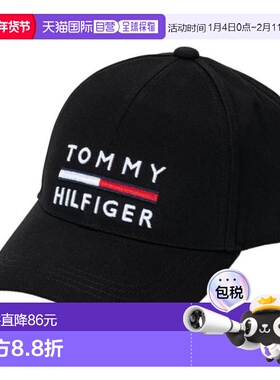 日本直邮Tommy Hilfiger Golf 男士棉质斜纹帽 THMB3F07 黑色