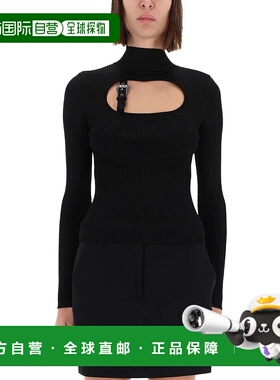 1h可退 香港直邮versace 范思哲 女士 罗纹搭扣上衣 79HAFM16CMH2