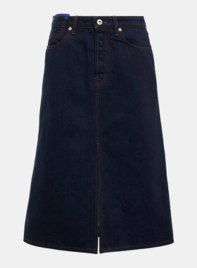 Burberry 巴宝莉 女士 高腰牛仔中长半身裙 001302