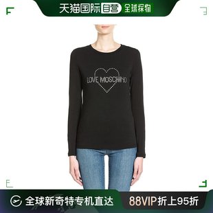 19秋冬 香港直发Love Moschino 爱莫斯奇诺 女士纯棉心形logo图案