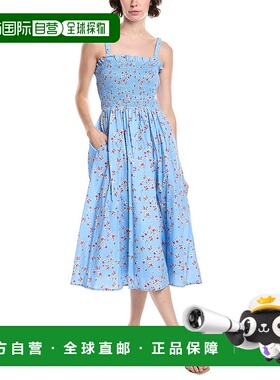 自营 Endless Rose Floral Print Midi Dress - blue 美国奥莱直