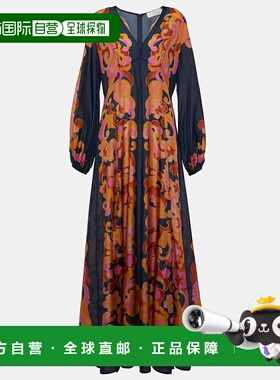 1h可退 香港直邮潮奢 ZIMMERMANN 女士 Acadian 印花真丝长款连衣