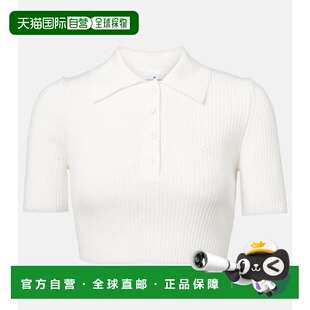 罗纹针织Polo衫 1h可退 短款 女士 white白色 香港直邮Courreges