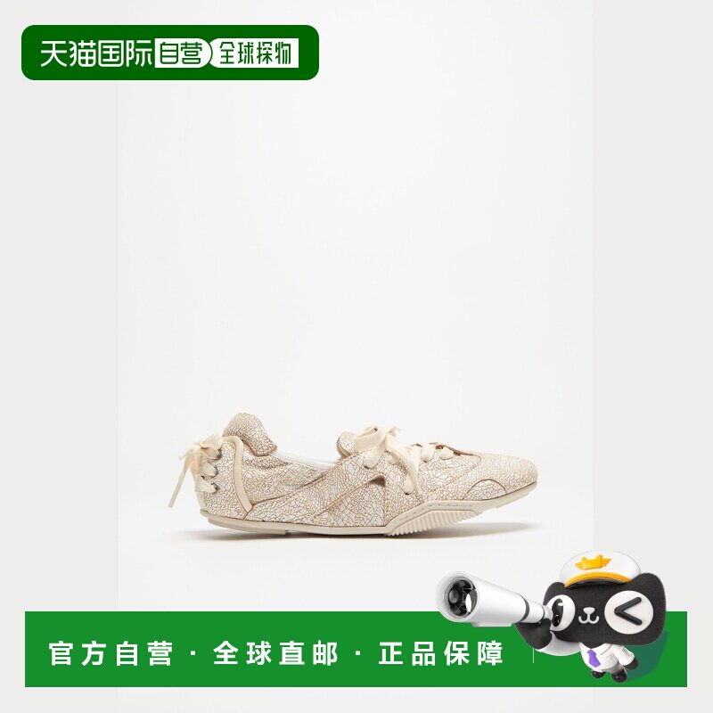 自营欧洲直邮Acne Studios FW24女士本白色羔羊皮芭蕾系带鞋女鞋图片