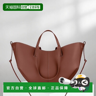 自营欧洲直邮POLENE Cyme女士小牛皮干邑色手提包单肩包