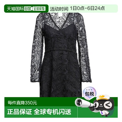 1h可退 香港直邮潮奢 Pinko 品高 女士 中长连衣裙 black黑色 舒