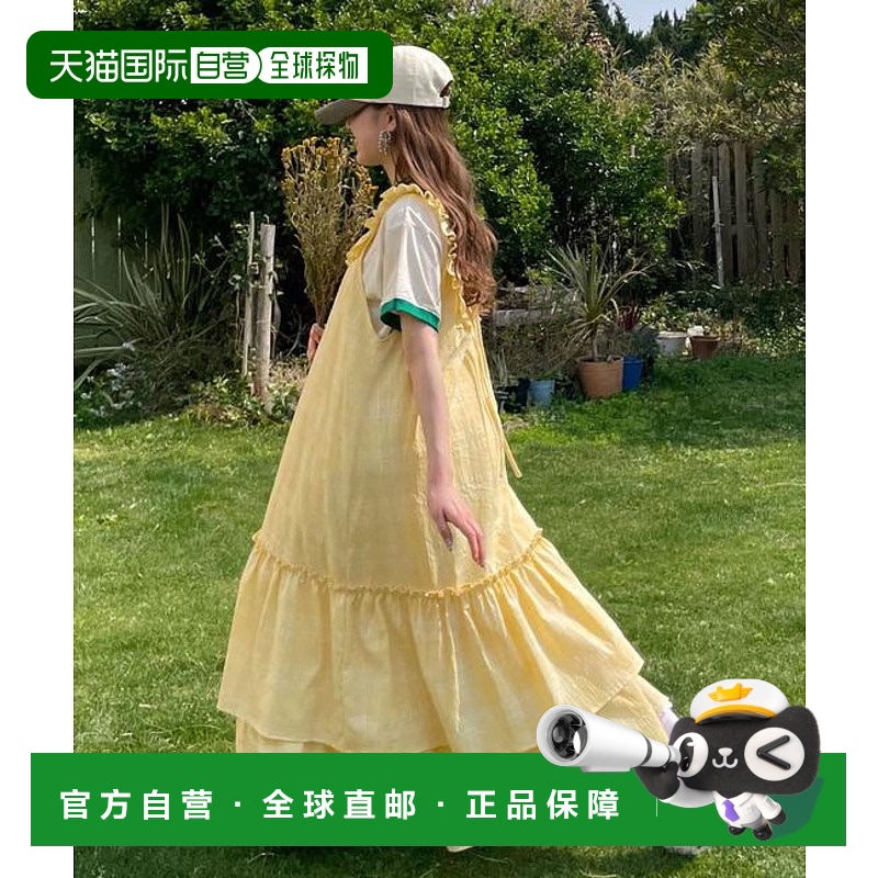 1h可退 日本直邮CIAOPANIC 荷叶领层叠连衣裙吊带休闲吊带裙