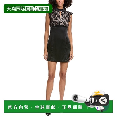 自营Amanda Uprichard Carys Silk Mini Dress - black 美国奥莱