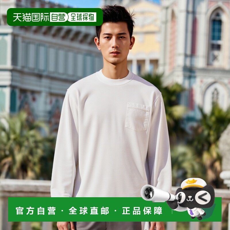 日本直邮Los Angeles Apparel 男士长袖口袋 T 恤裁剪衫白色 LosA