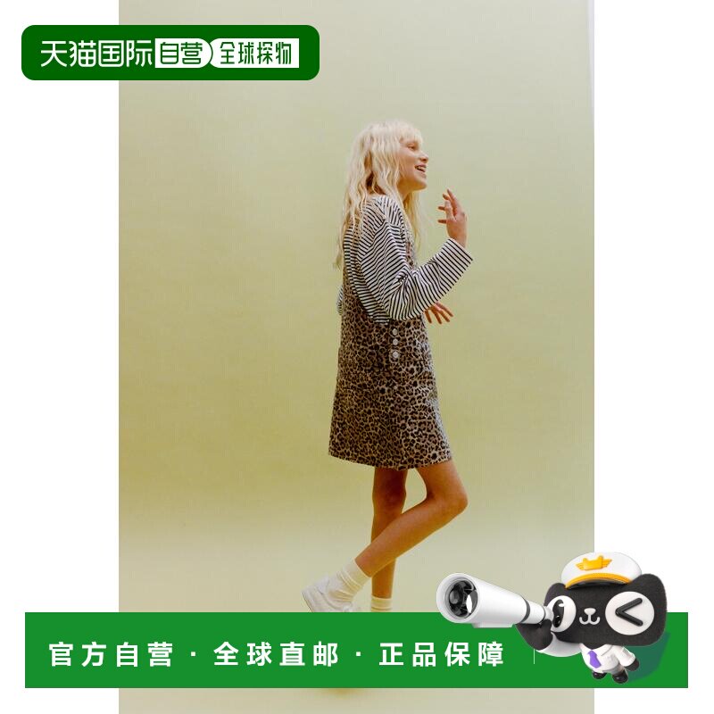 日本直邮Zara动物图案连身裙式短裙连衣裙背带裙
