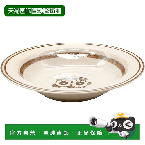 【日本直邮】Aito “Anyware”碗 大号 约21cm 满花图案 棕色 美