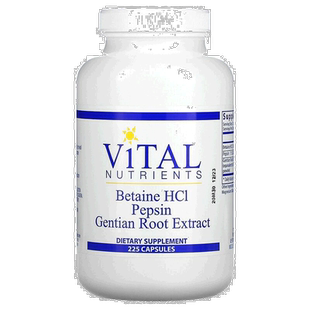 香港直发Vital Nutrients盐酸甜菜碱胶囊胃蛋白酶225粒