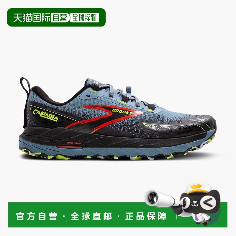 自营brooksMen's Cascadia 18 Shoes In Citadel/ebony/lime - ci