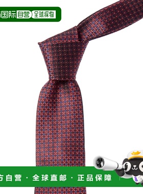自营Canali Red Squares Silk Tie - red 美国奥莱直发