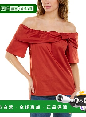 自营 Trina Turk 沙洲早秋新款上衣 红色 美国奥莱直发女装性感