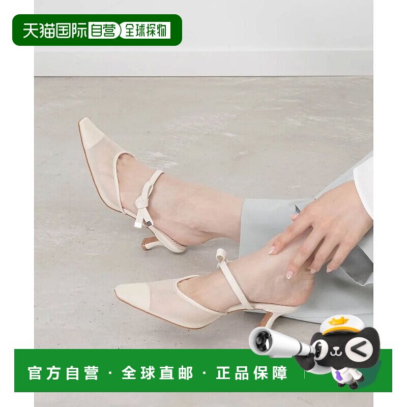 日本直邮RANDA 迷你缎带穆勒高跟鞋 单鞋女鞋 黑色RA041BW015466