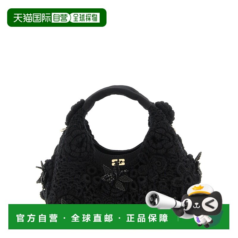 1h可退 香港直邮GANNI 女士手提包 B2070132099 SS2026 黑色 'Min