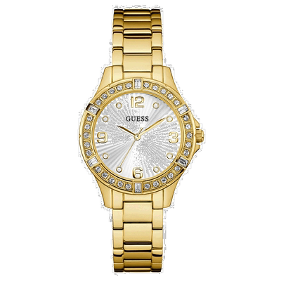 自营guessGold-Tone Watch silver/navy 美国奥莱直发