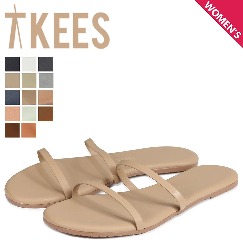 日本直邮TKEES简约舒适平底鞋细带凉鞋女士平底拖鞋夏季