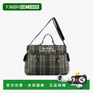 欧洲直邮APC 男士深卡其色棉帆布邮差包手提包单肩包斜挎包