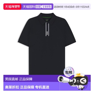 自营boss深蓝色带标志门襟的Paddy polo衫 美国奥莱直发男装
