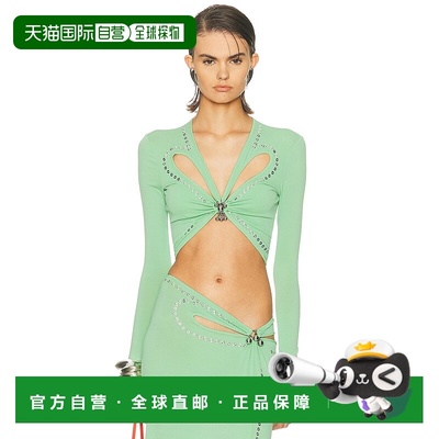 1h可退 香港直邮Rabanne 女士 剪口短款上衣 25AJTO114VI0191