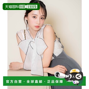 1h可退 日本直邮Noela 女装配色设计透视衬衫 长袖 bowtie 上衣 5