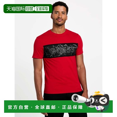 自营guessAtlas Crewneck Logo Tee - varsity red 美国奥莱直发