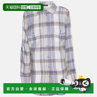 自营Basler Multicolor Check Linen Long Sleeve Shirt - multi