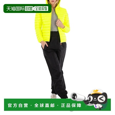 自营Save The Duck女式荧光黄Kyla连帽羽绒服-荧光黄 美国奥莱直