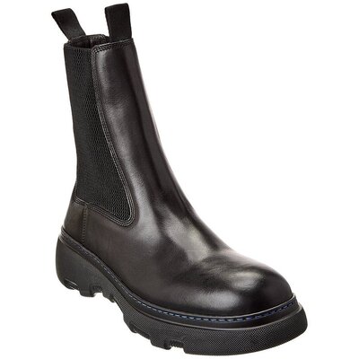 【美国奥莱】直发 Burberry Creeper 皮革切尔西靴 - 黑色