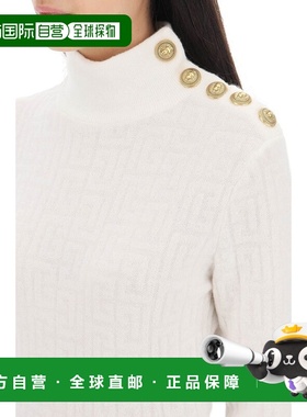 香港直邮BALMAIN 女士针织毛衣 BF1KF012KE69GDI AW2023 白色