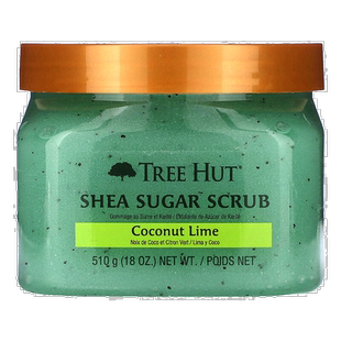 香港直邮Tree Hut,乳木果糖磨砂膏，椰子青柠，18 盎司（510正品