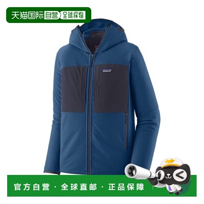 自营欧洲直邮PATAGONIA R2 TECHFACE男士深蓝色人造纤维连帽抓绒