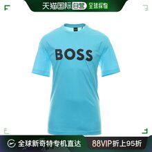 字母50483774 Boss雨果博斯男士 497 T恤蓝色短袖 香港直邮Hugo