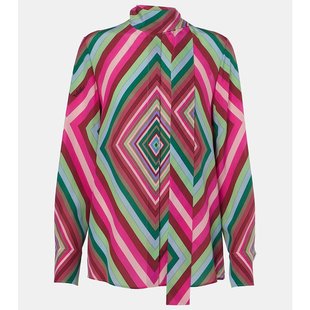 打结领真丝双绉衬衫 潮奢 女士 华伦天奴 000276 Valentino