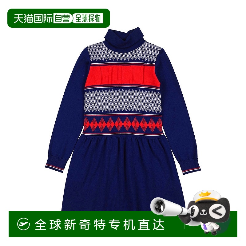 1h可退 香港直邮潮奢 Gucci 古驰 女童 连衣裙童装 blue蓝色 舒适