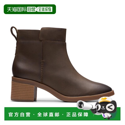 自营Clarks Lileigh Charm in Brown Leather - mushroom oily 美