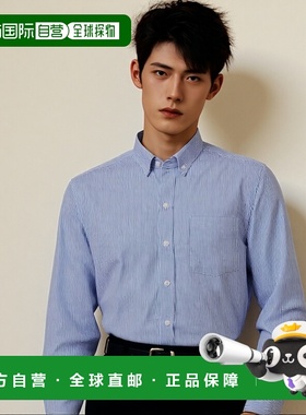 自营 cutter & buckCutter&Buck弹力牛津条纹男士长袖衬衫-浅蓝色
