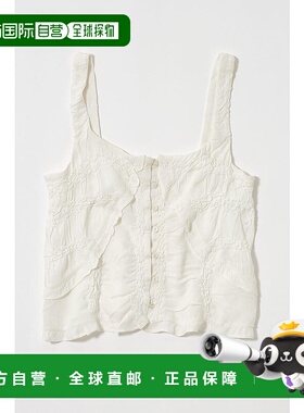 日本直邮MOUSSY 纽扣抽褶背心 O/WHT1 [MO1164EW036711] 白色 背